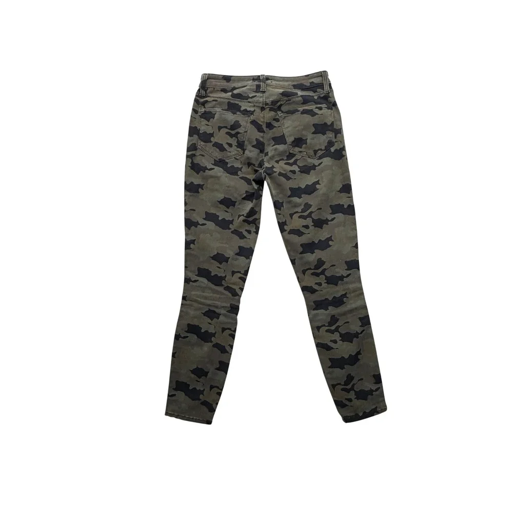 L'AGENCE Cotton High Rise Skinny Camo Stone Jeans Gold Side Stripe Size 24